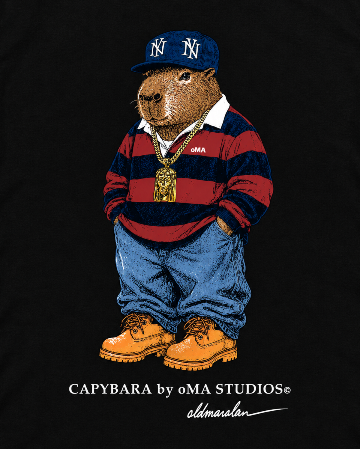 NEW YoRK CAPYBARA T-SHIRT (BLACK)