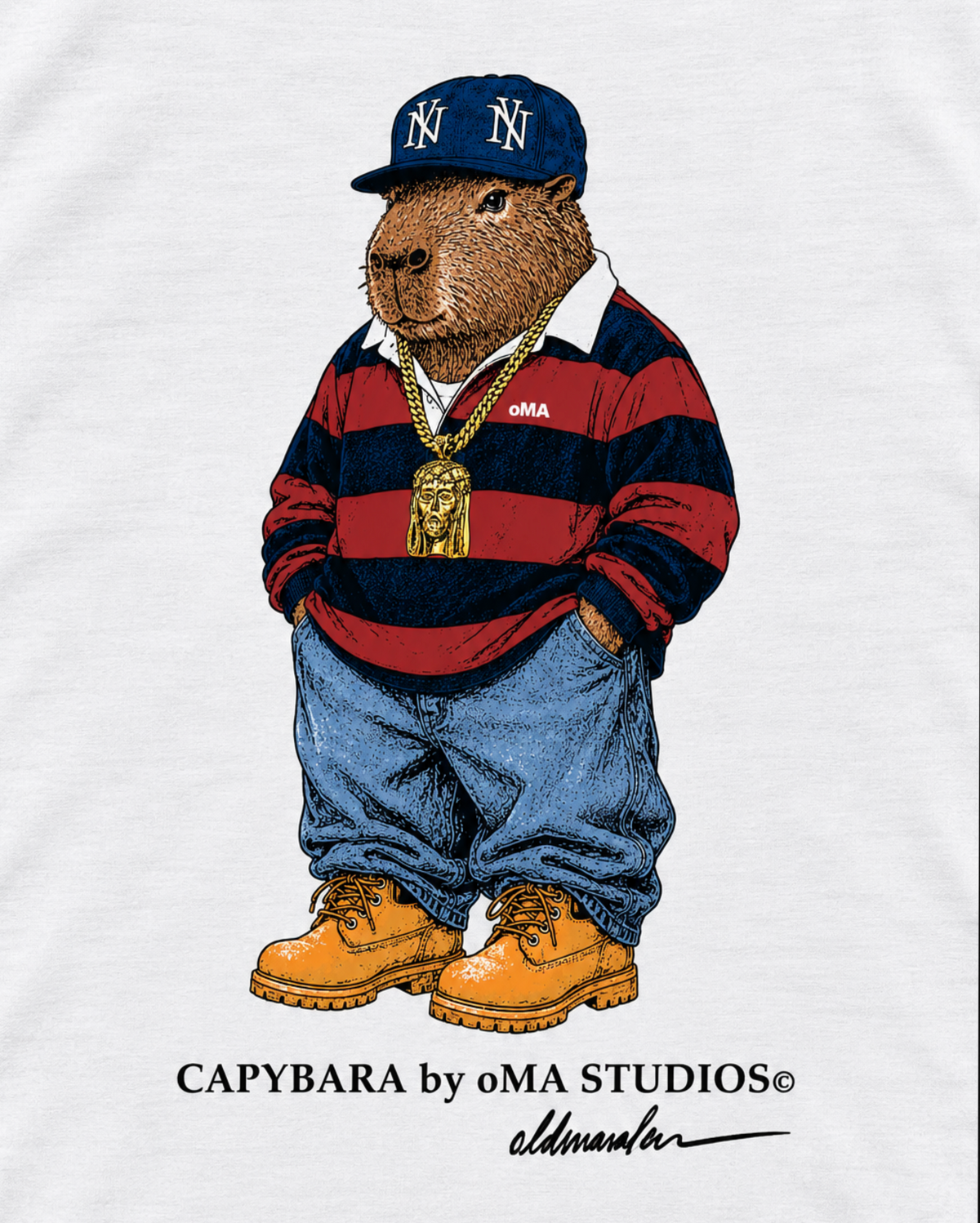 NEW YoRK CAPYBARA T-SHIRT (WHITE)