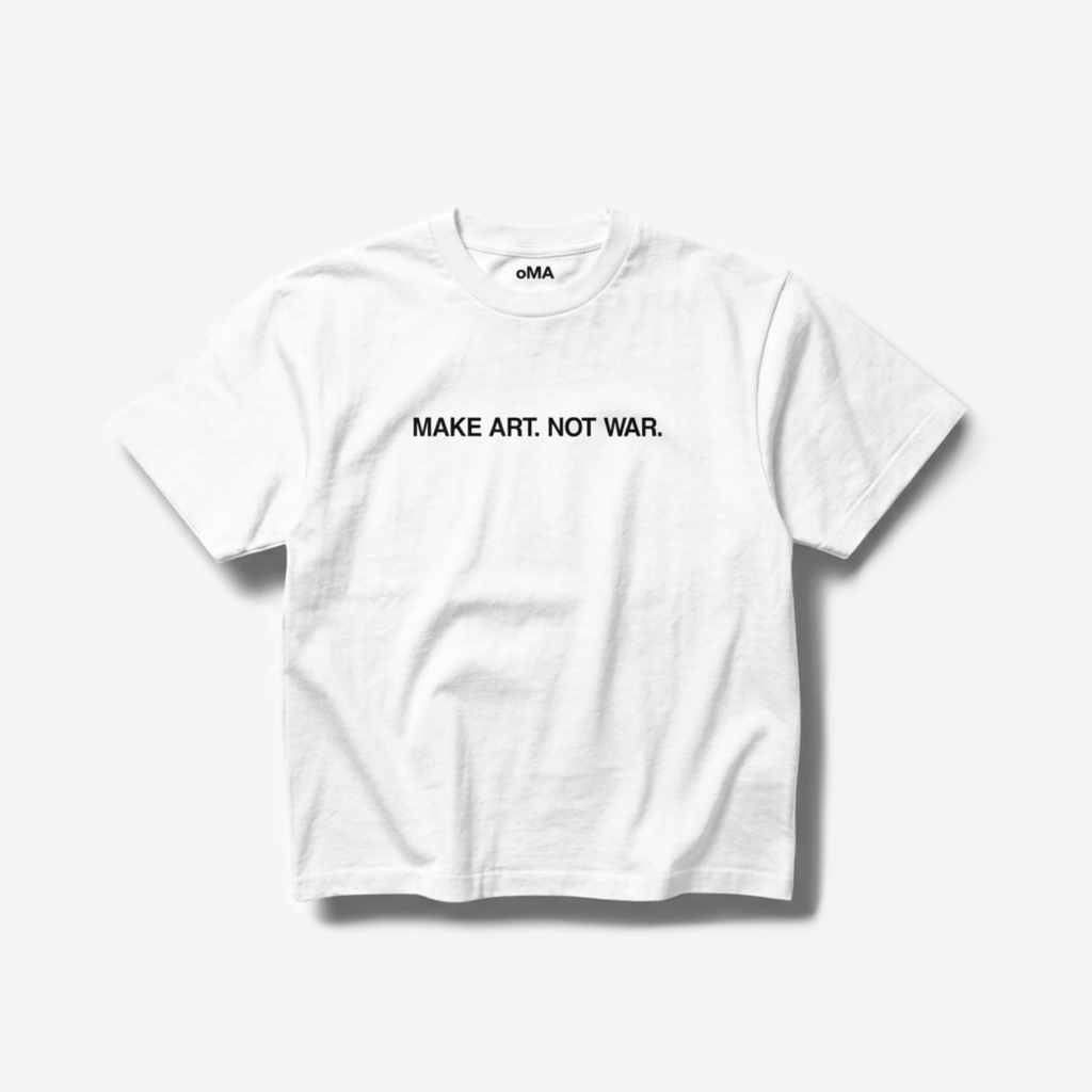 MAKE ART, NOT WAR. SHIRT (WHITE)