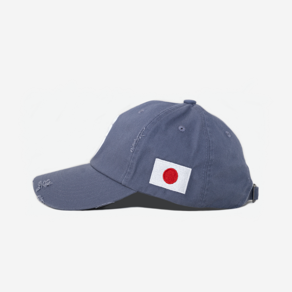 NEW YoRK KANJI JAPAN DISTRESSED HAT (VINTAGE BLUE)