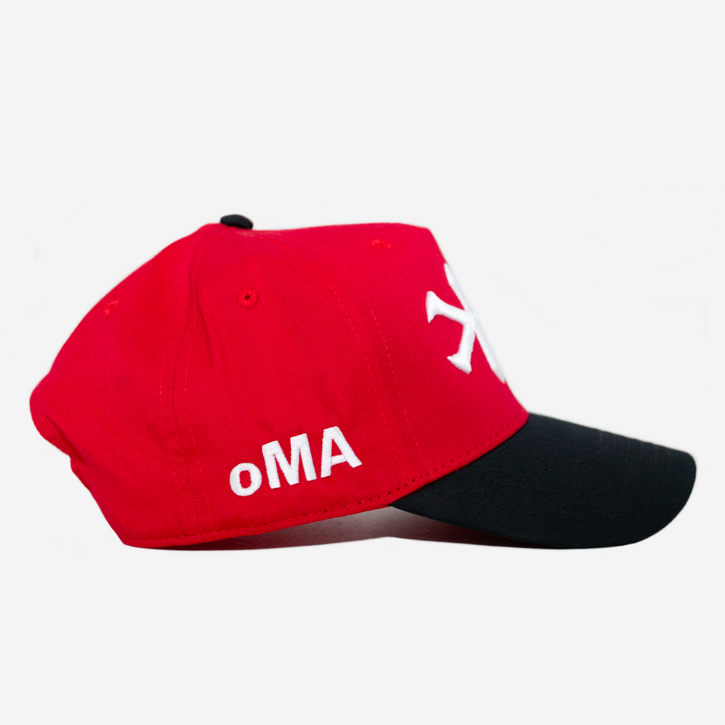 NY HAT CURVED BRIM (RED/BLACK)