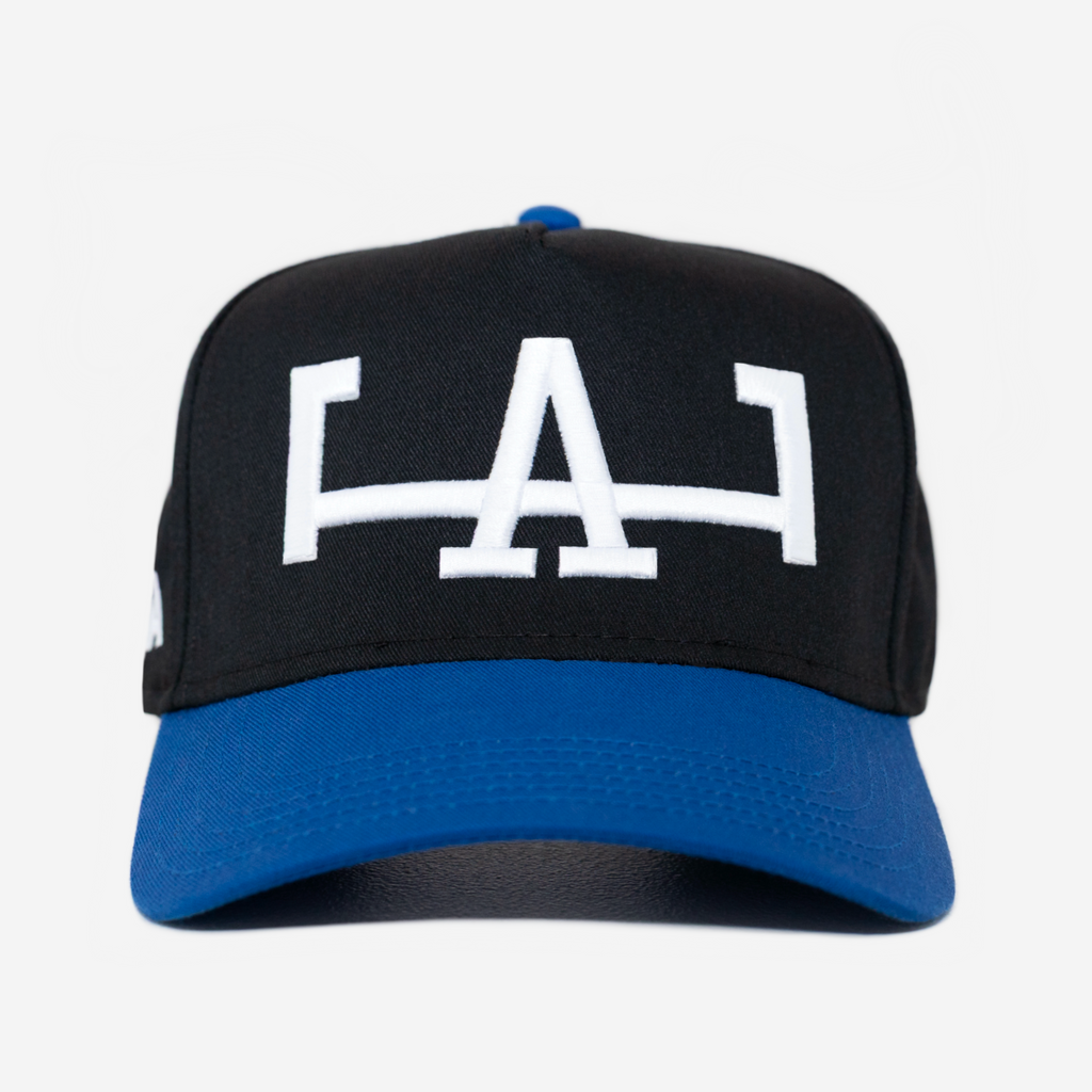 LA HAT CURVED BRIM (BLACK/BLUE)