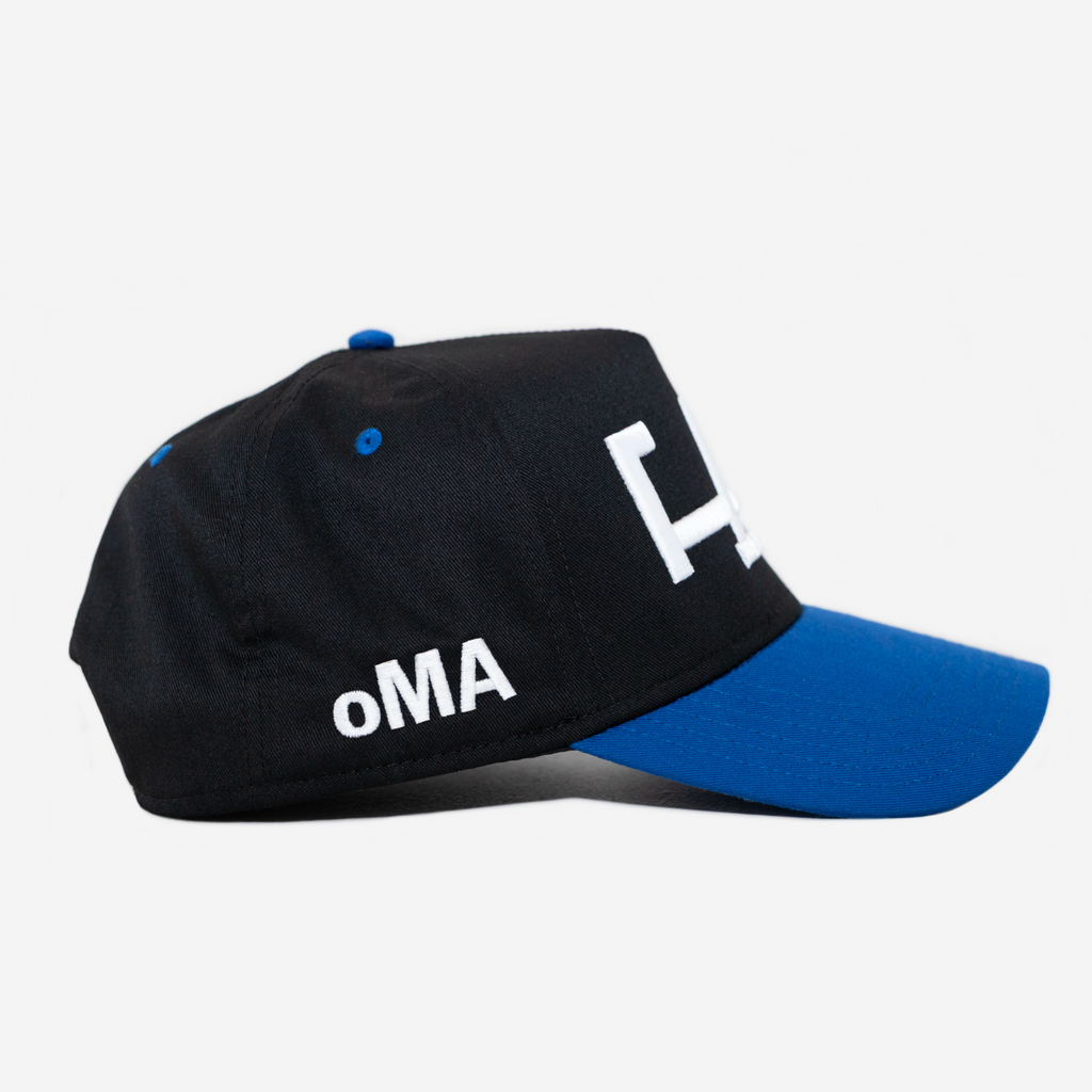 LA HAT CURVED BRIM (BLACK/BLUE)