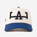 LA HAT CURVED BRIM (CREAM/BLUE)