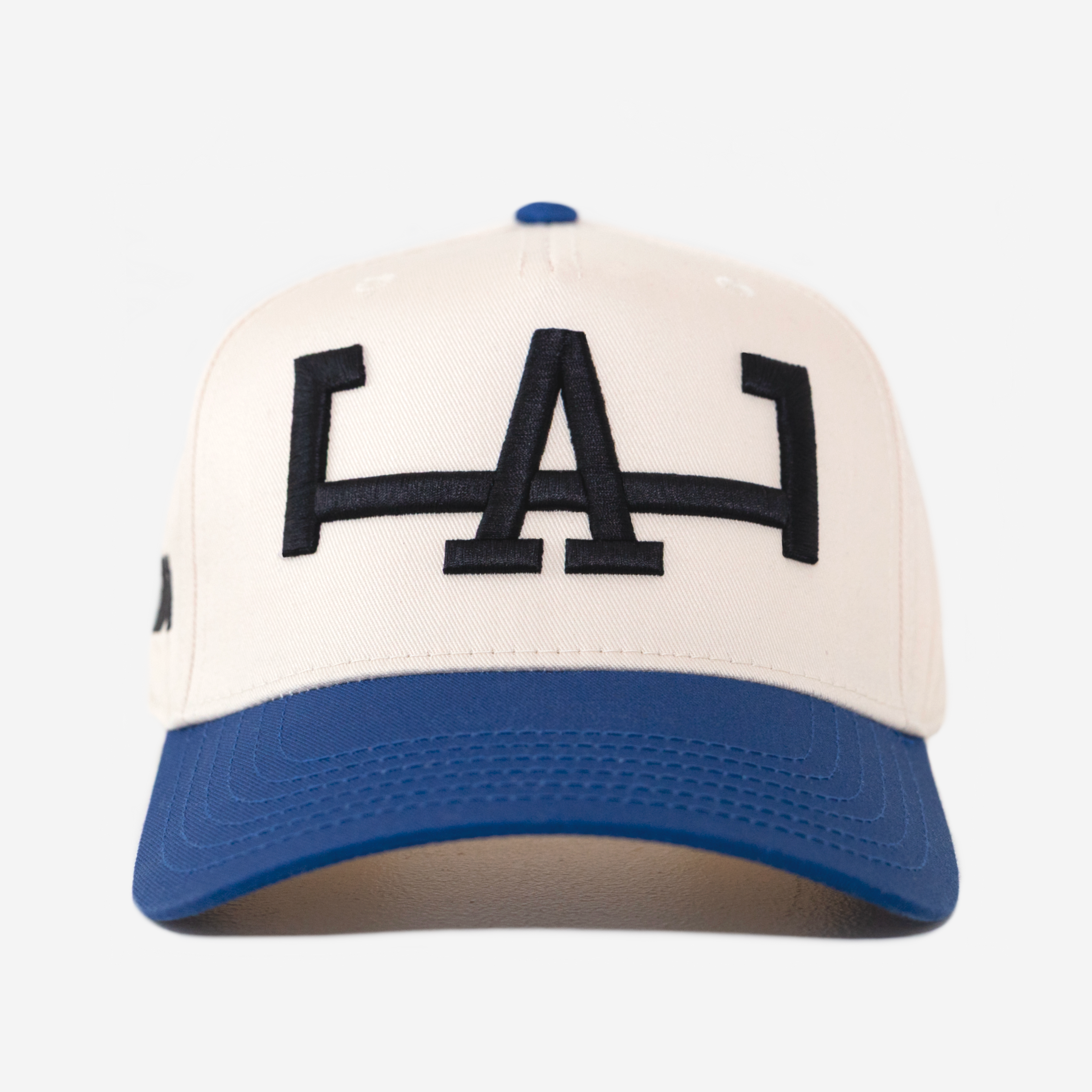 LA HAT CURVED BRIM (CREAM/BLUE)