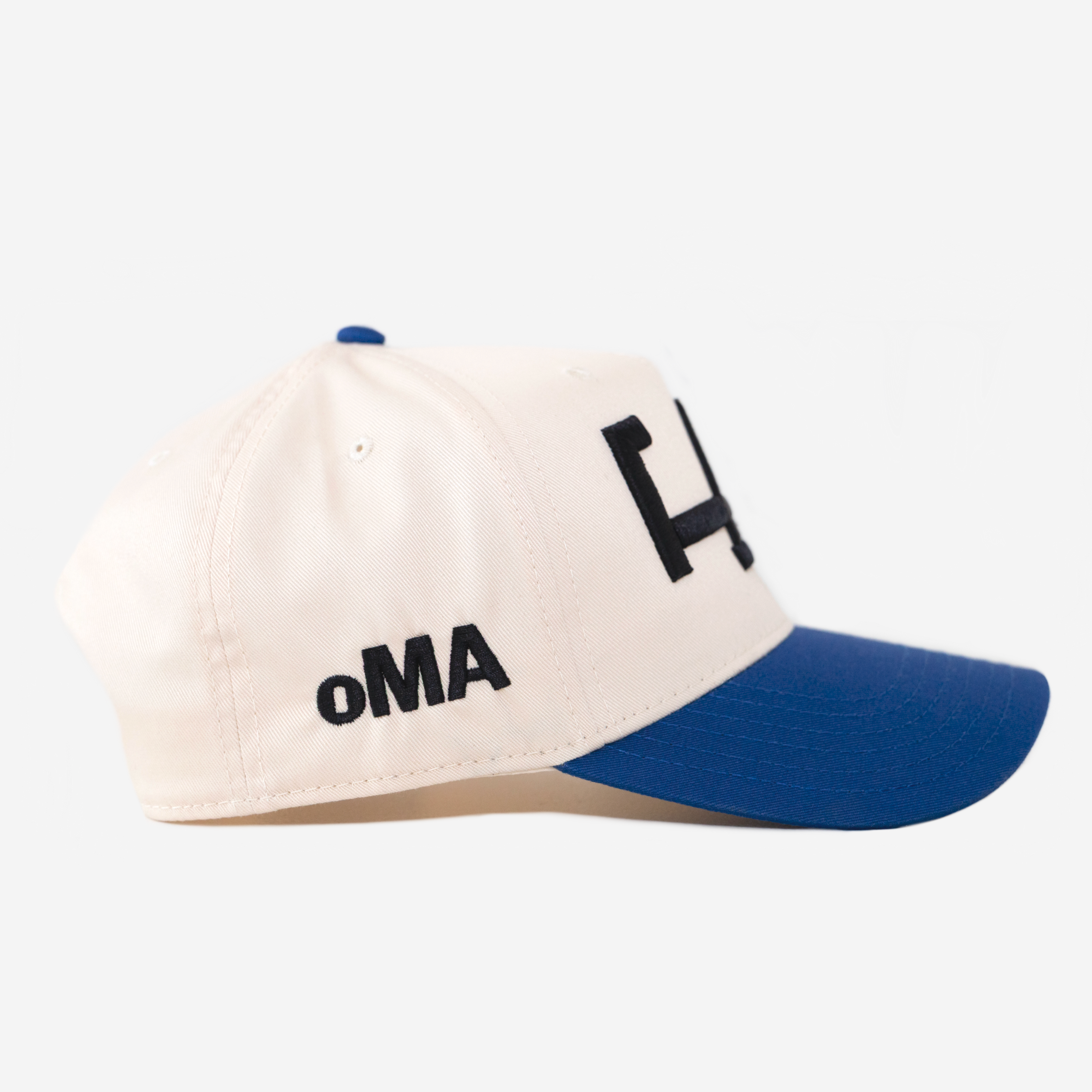 LA HAT CURVED BRIM (CREAM/BLUE)