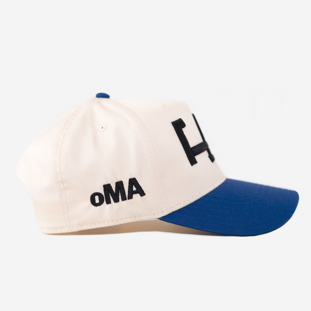 LA HAT CURVED BRIM (CREAM/BLUE)