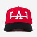 LA HAT CURVED BRIM (RED/BLACK)
