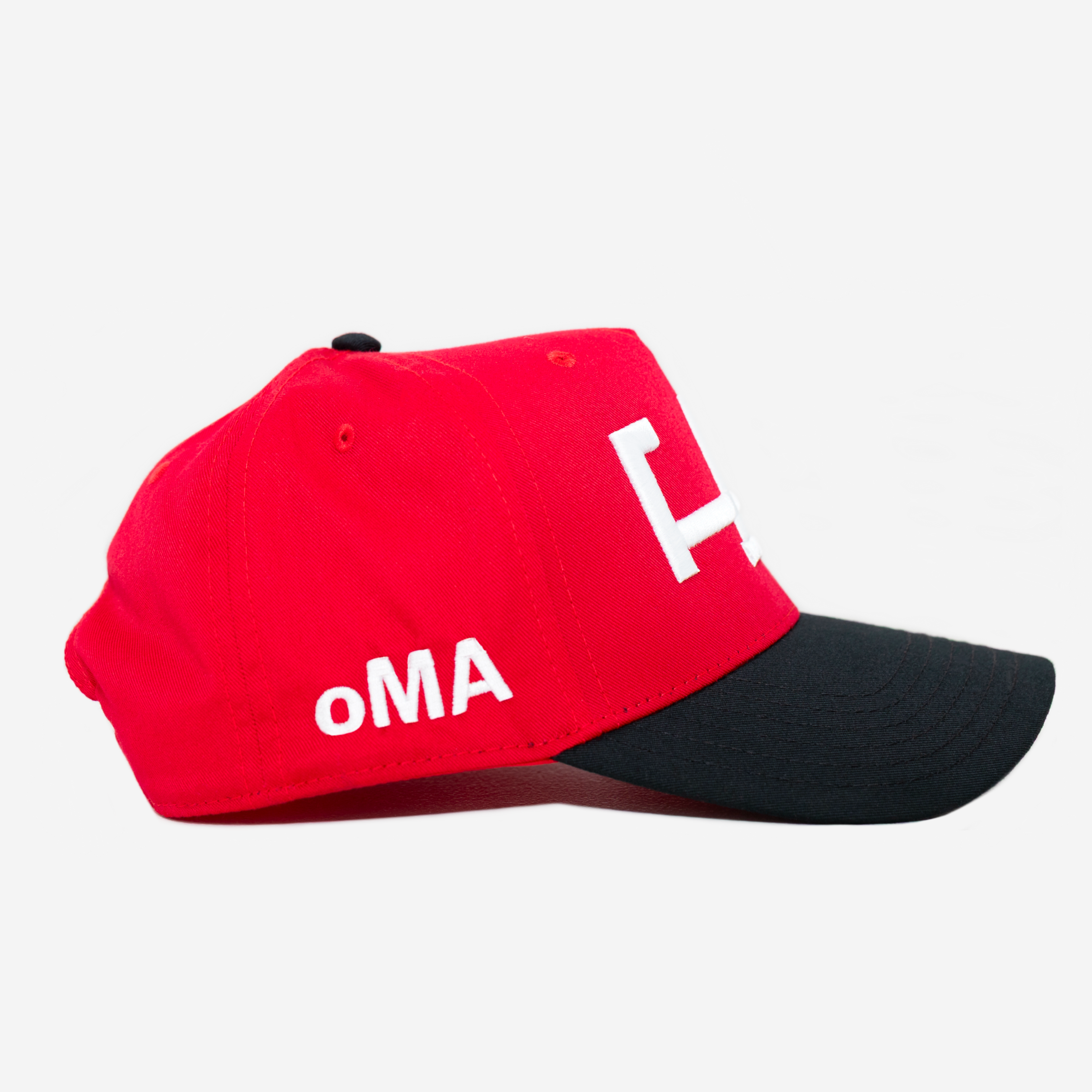 LA HAT CURVED BRIM (RED/BLACK)