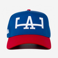 LA HAT CURVED BRIM (BLUE/RED)