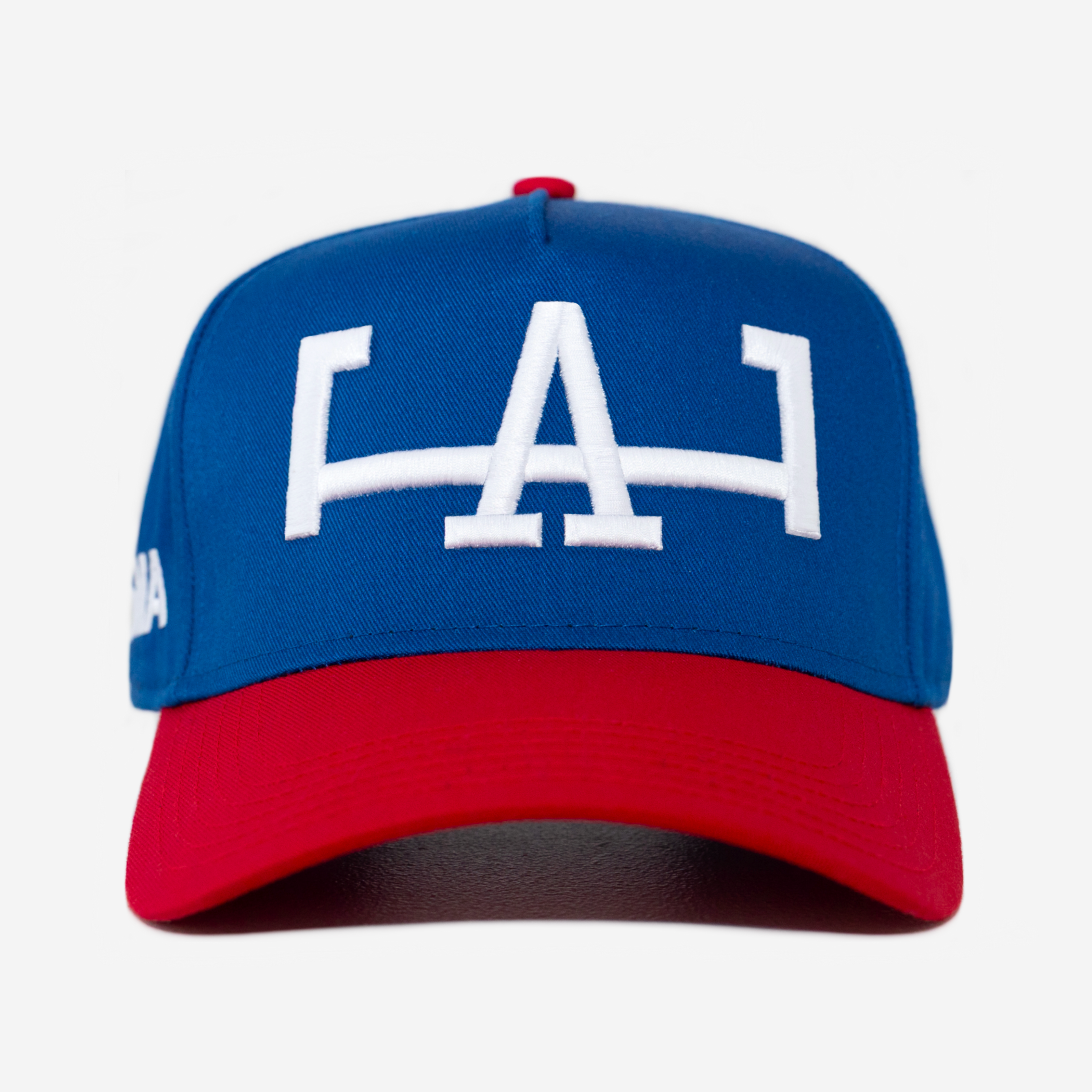 LA HAT CURVED BRIM (BLUE/RED)