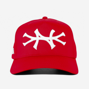 NY HAT CURVED BRIM (RED)