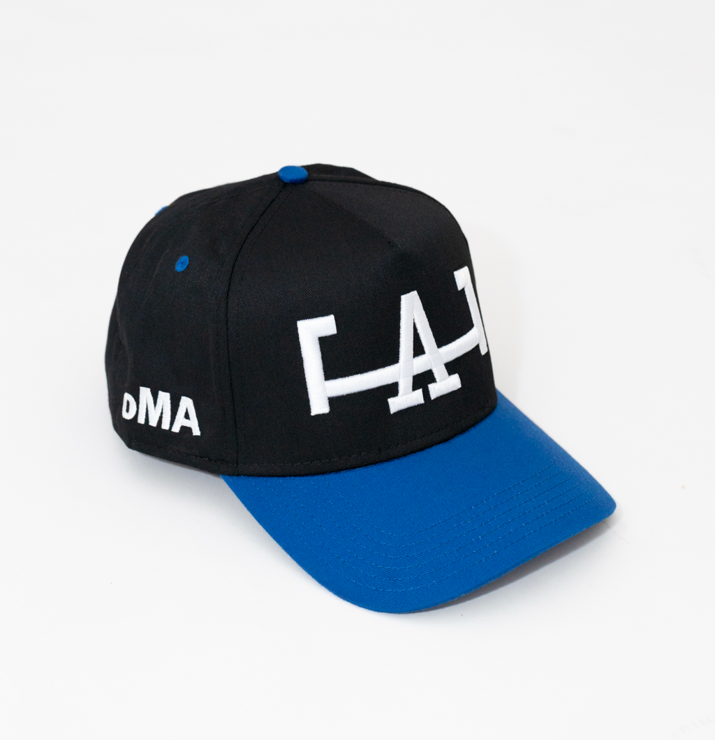 LA HAT CURVED BRIM (BLACK/BLUE)