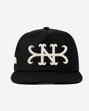 QUEENS CHAIN STITCH HAT (BLACK/CREAM)