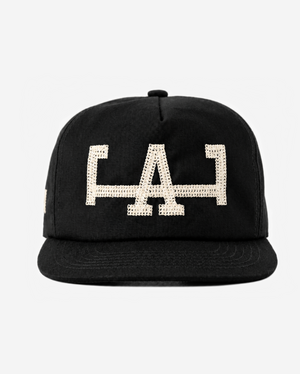 LoS ANGELES CHAIN STITCH HAT (BLACK/CREAM)