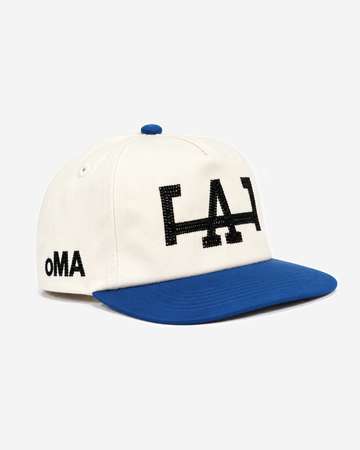 LoS ANGELES CHAIN STITCH HAT (CREAM/BLUE)