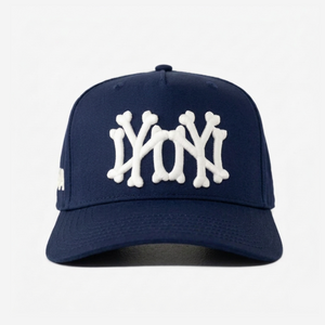 NY NY BoNES HAT CURVED BRIM (NAVY)