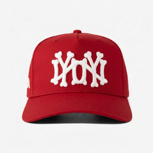 NY NY BoNES HAT CURVED BRIM (RED)