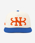 QUEENS CHAIN STITCH HAT (CREAM/BLUE)