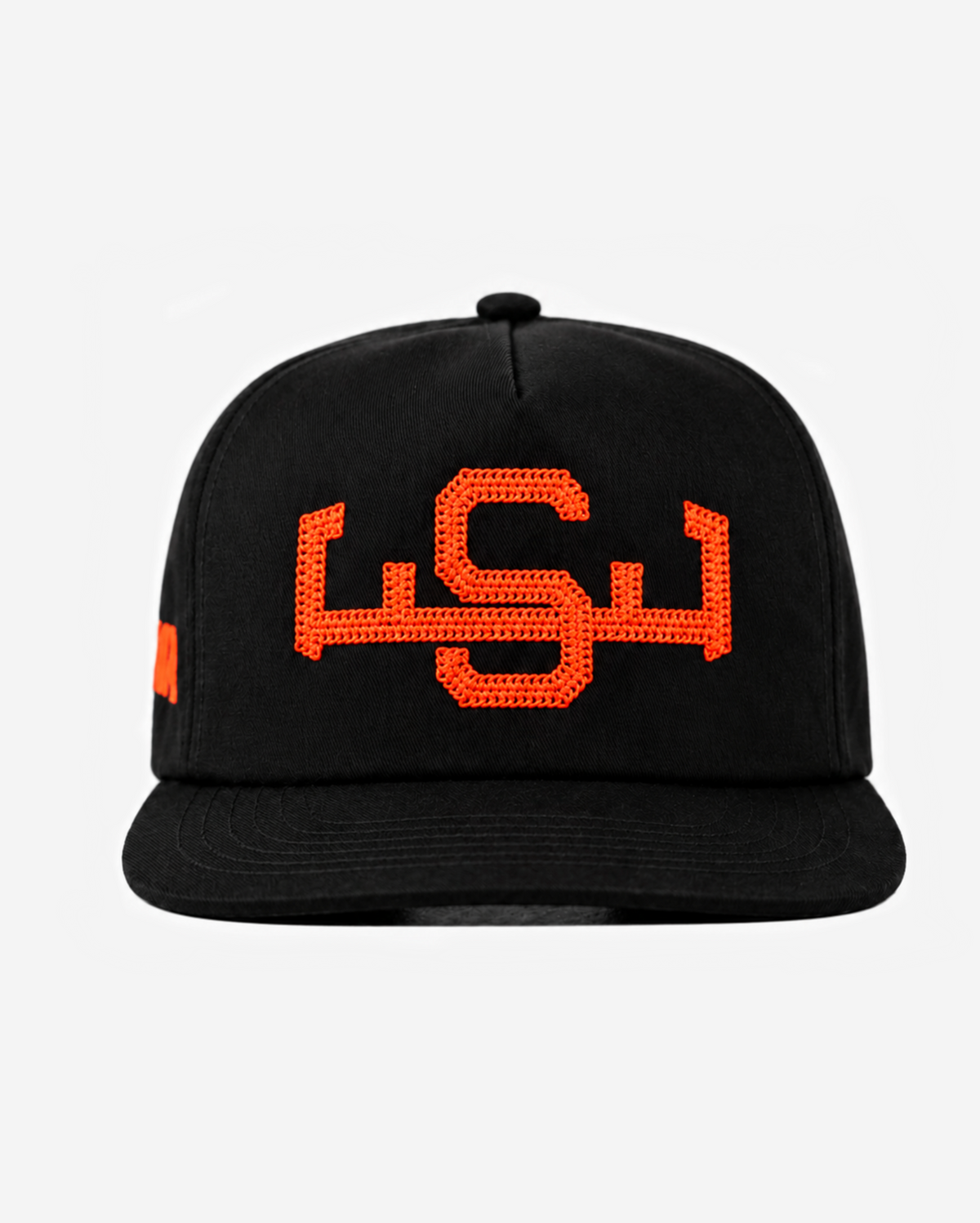 SAN FRANCISCo CHAIN STITCH HAT (BLACK/oRANGE)