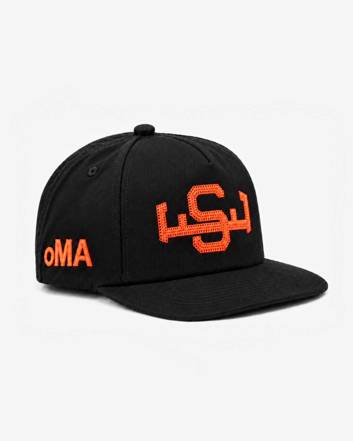 SAN FRANCISCo CHAIN STITCH HAT (BLACK/oRANGE)