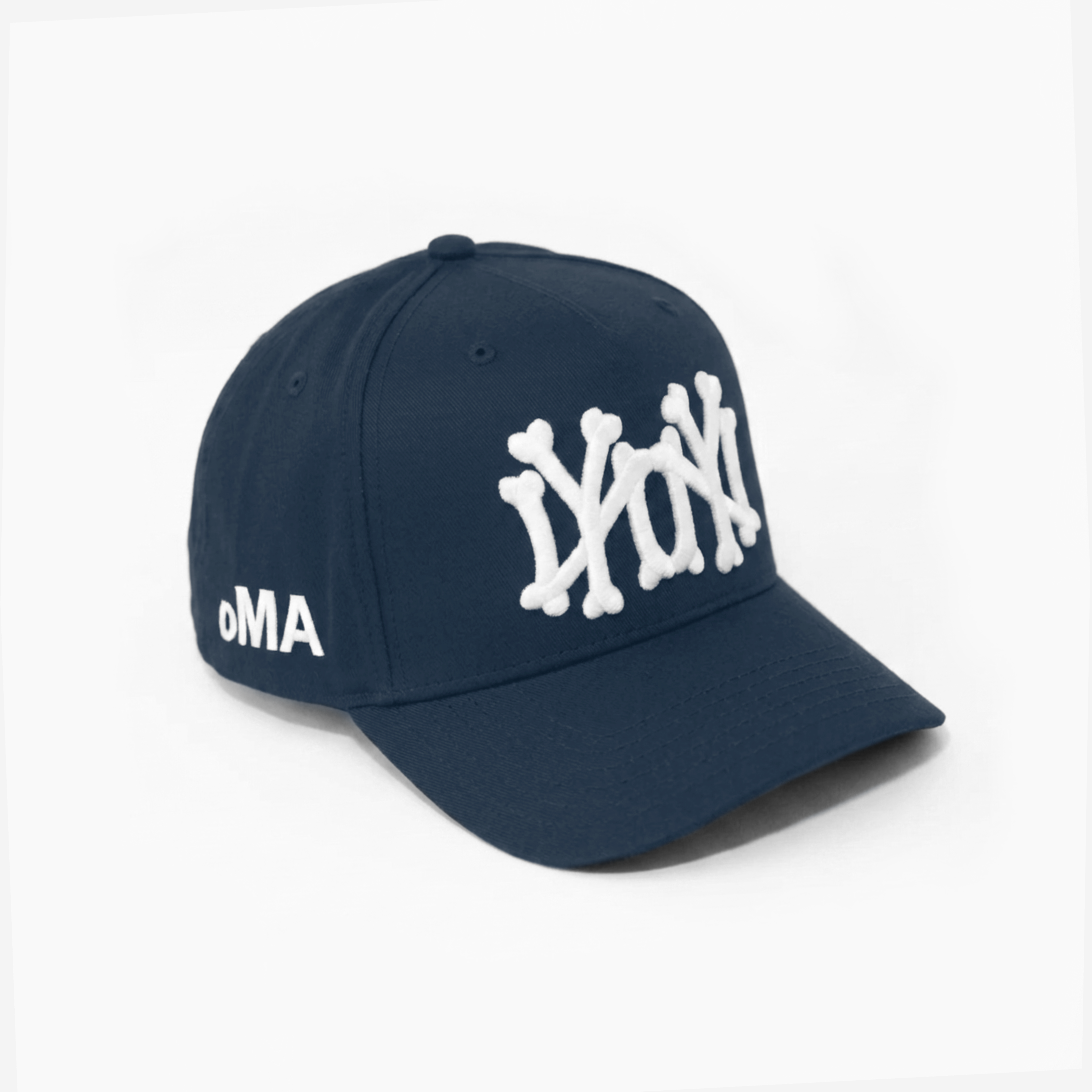 NY NY BoNES HAT CURVED BRIM (NAVY)