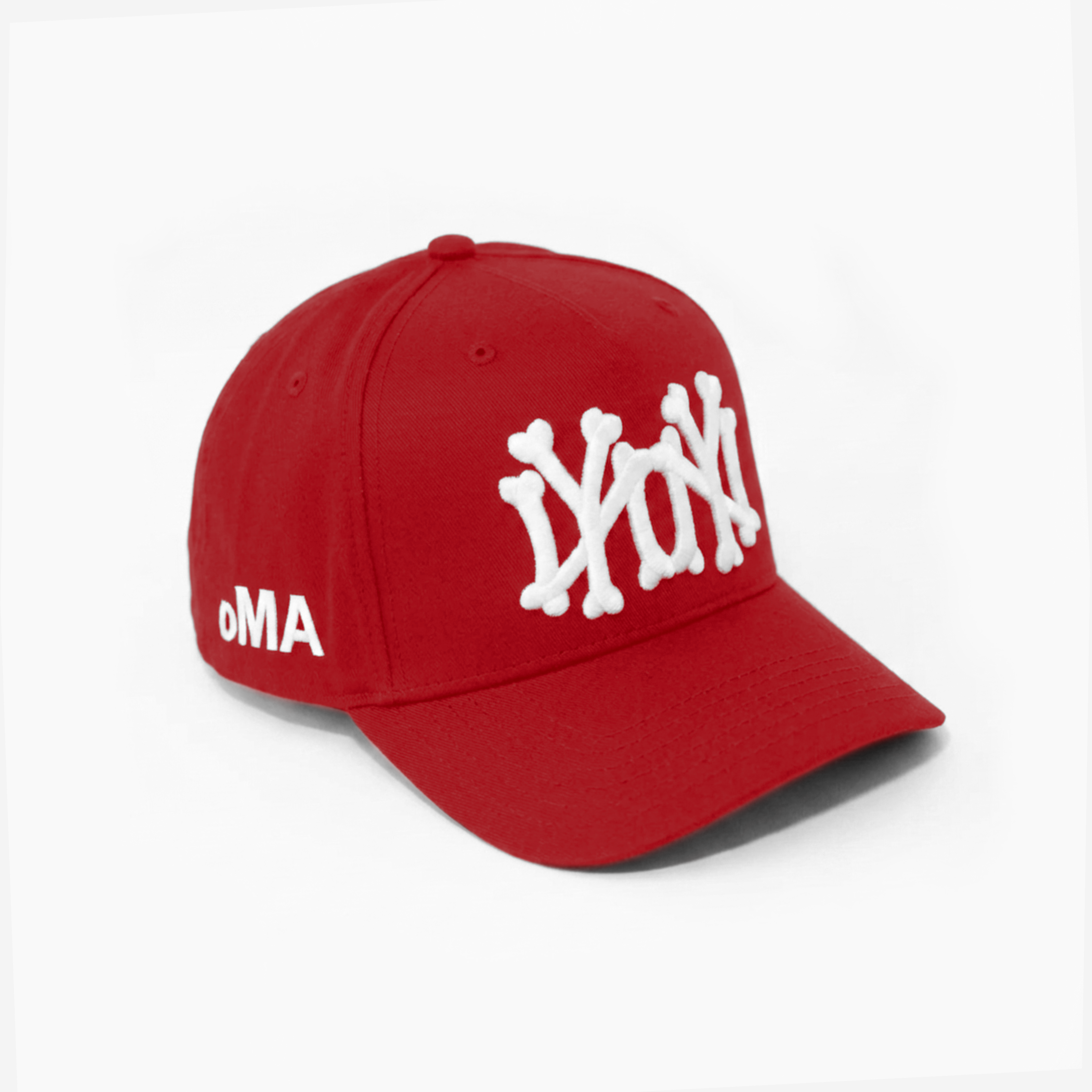 NY NY BoNES HAT CURVED BRIM (RED)