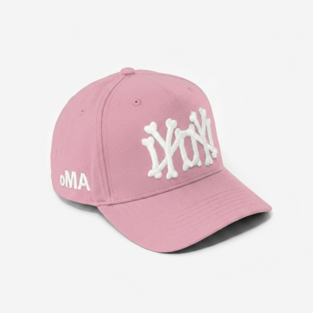 NY NY BoNES HAT CURVED BRIM (PINK)