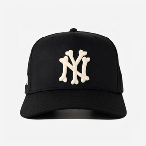NEW YoRK BoNES HAT CURVED BRIM (BLK/CREAM)