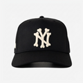 NEW YoRK BoNES HAT CURVED BRIM (BLK/CREAM)