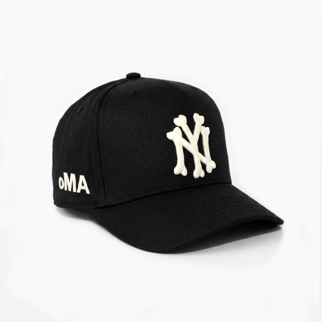 NEW YoRK BoNES HAT CURVED BRIM (BLK/CREAM)