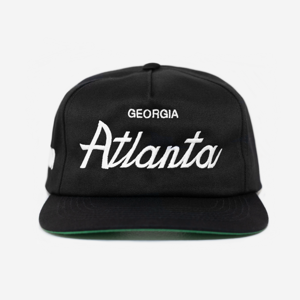 ATLANTA THRoWBACK HAT (GREEN BRIM)