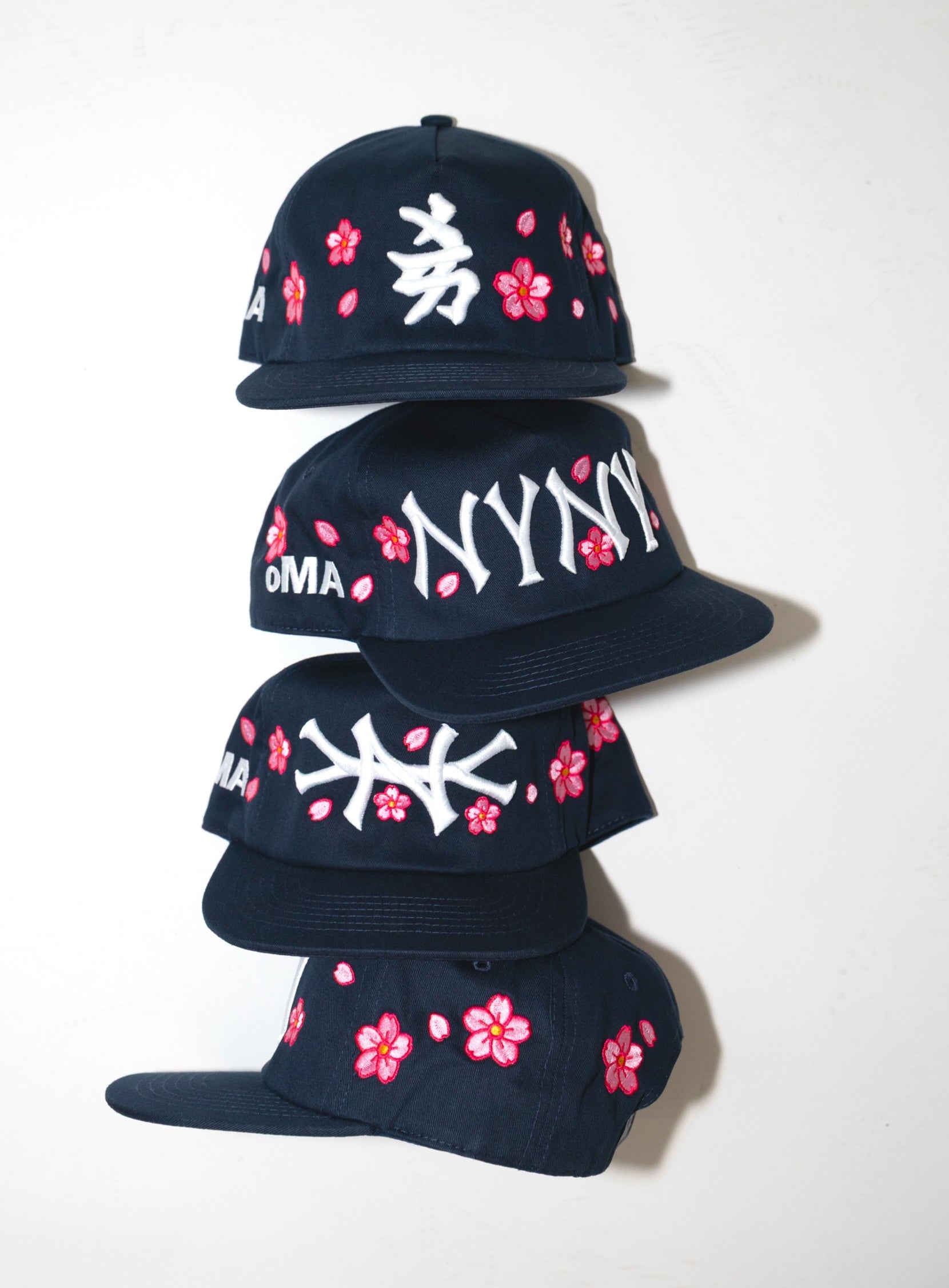 NY NY CHERRY BLOSSOM HAT (NAVY)
