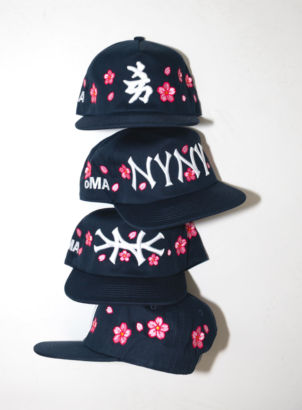 NY KANJI CHERRY BLOSSOM HAT (NAVY)