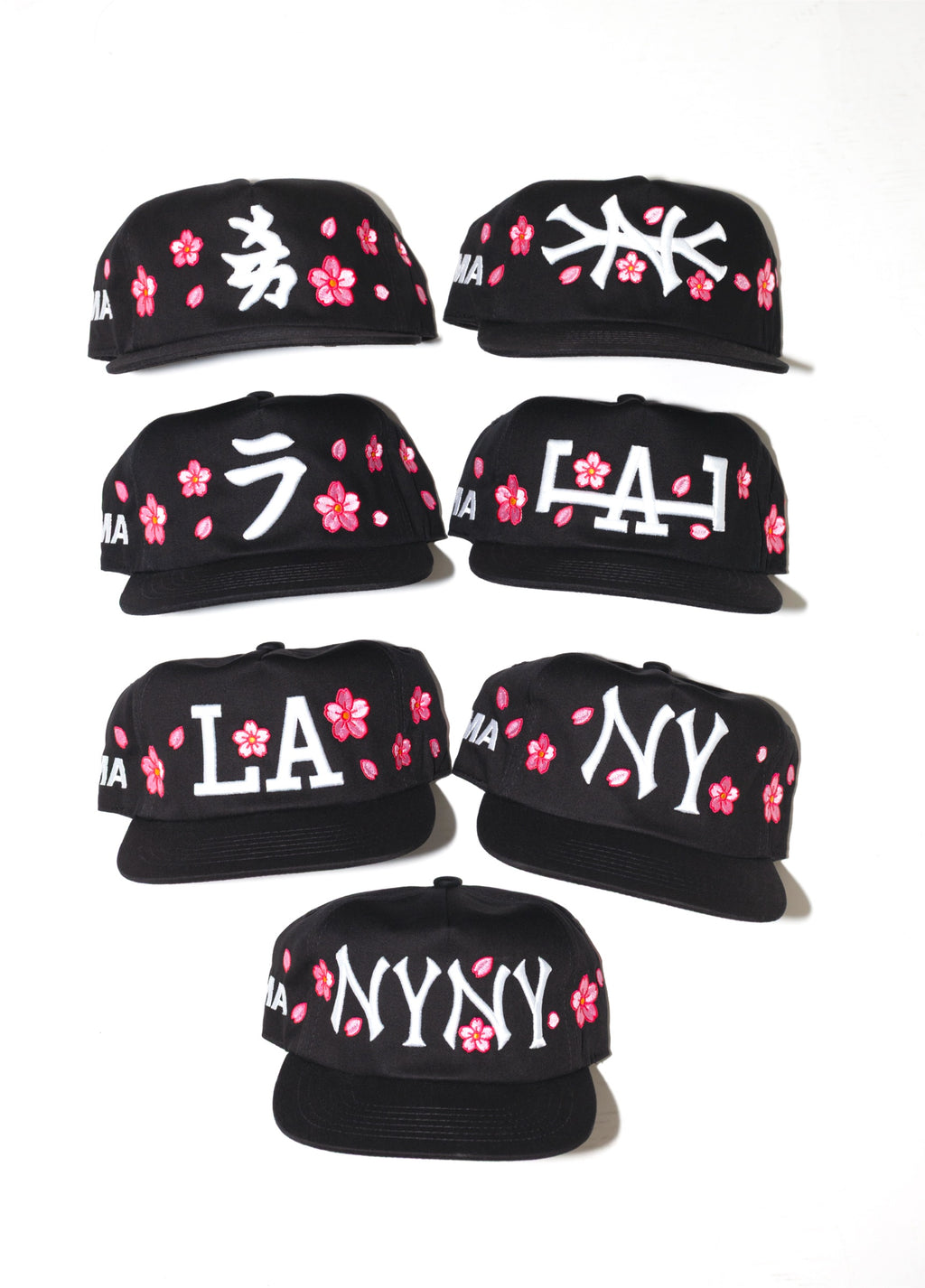 LA KATAKANA CHERRY BLOSSOM HAT (BLACK)