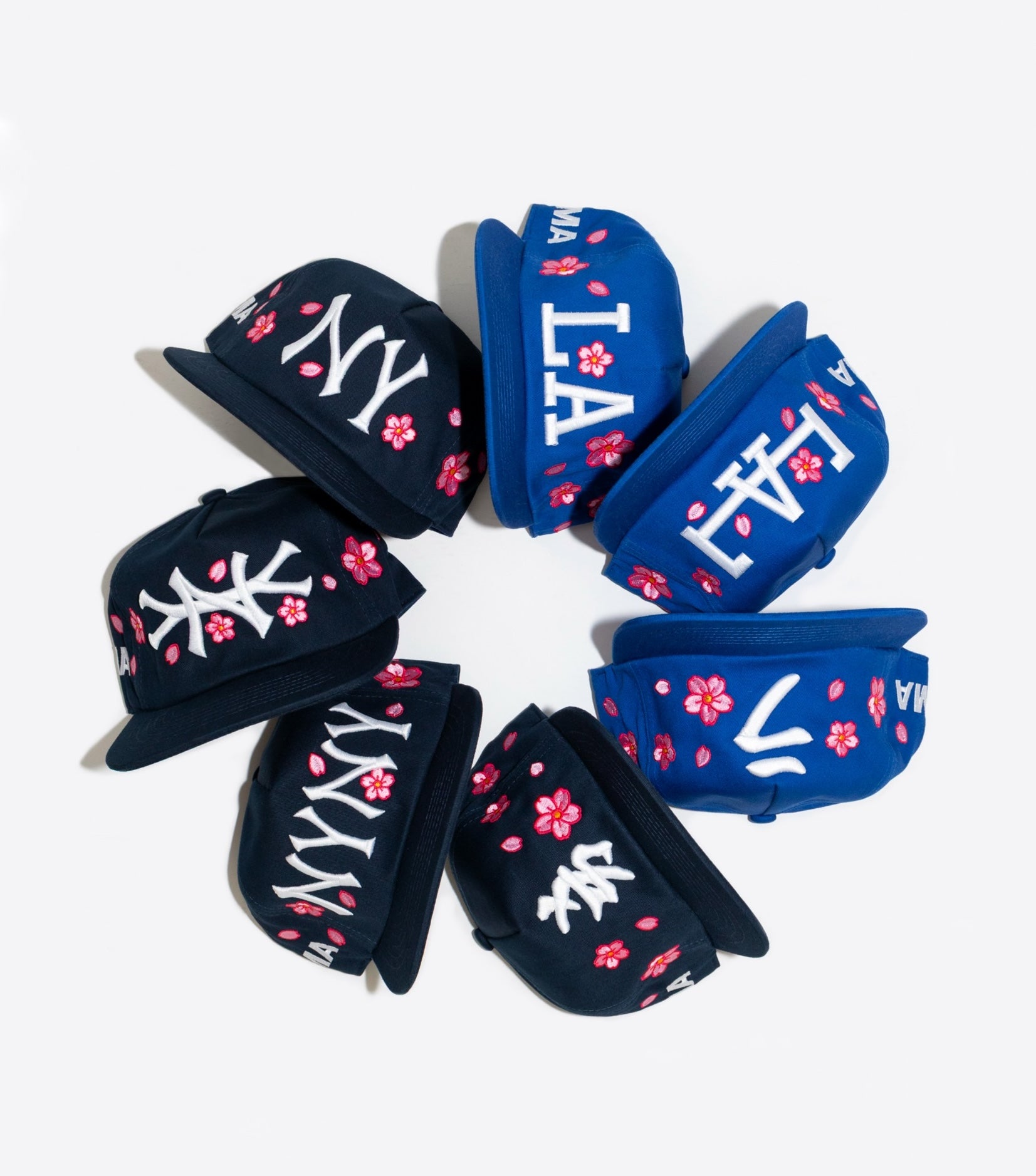 LA KATAKANA CHERRY BLOSSOM HAT (BLUE)