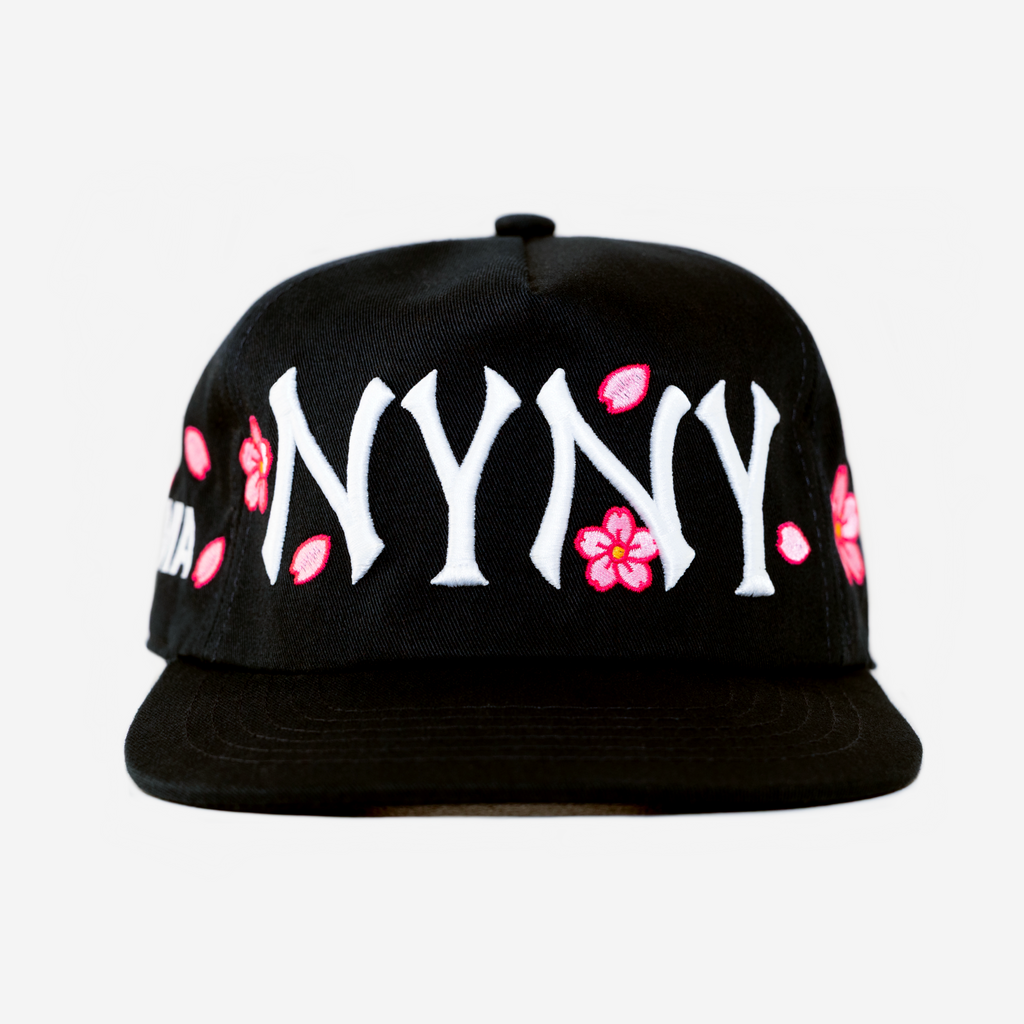 NY NY CHERRY BLOSSOM HAT (BLACK)