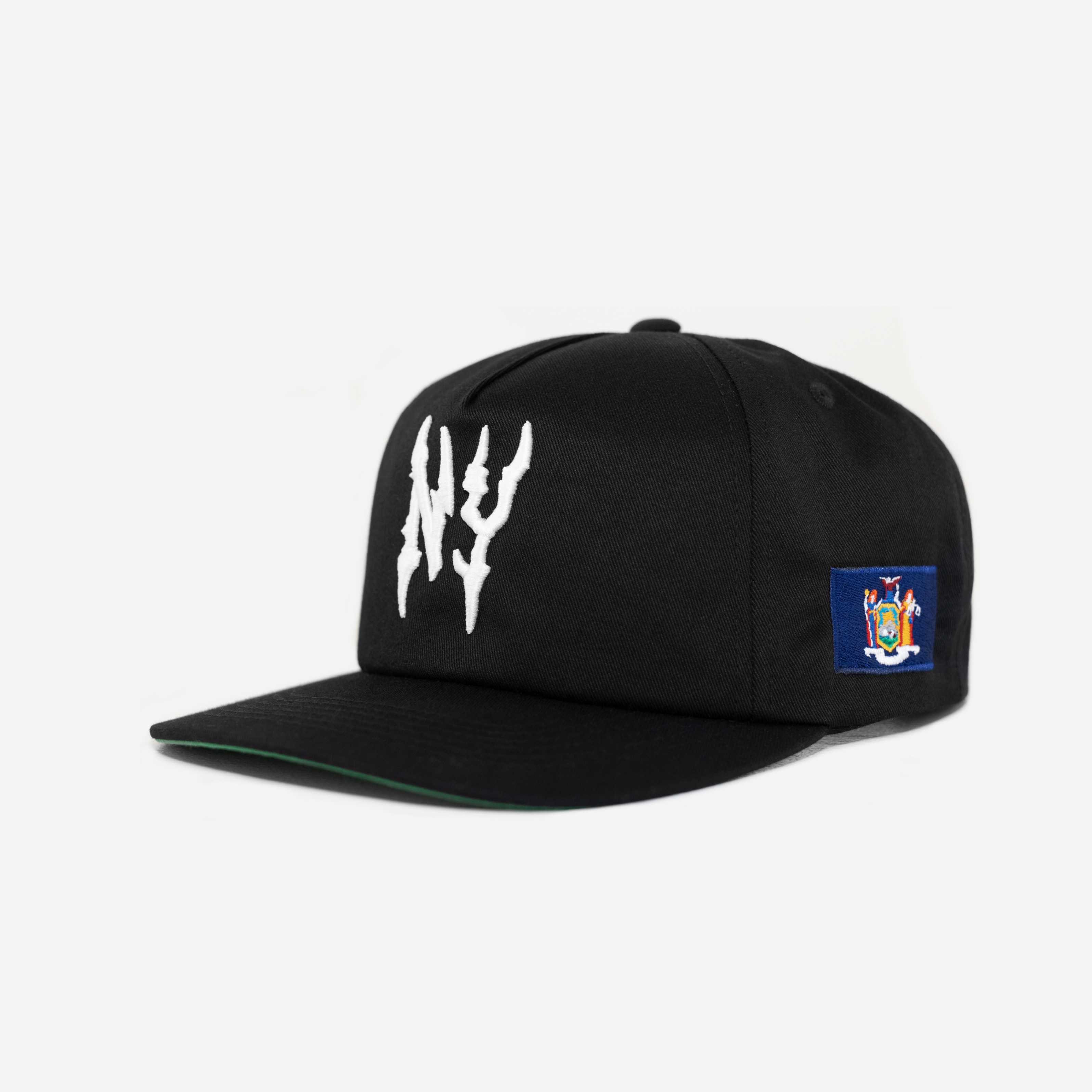 NEW YoRK GLoBAL GLITCH HAT (GREEN BRIM)
