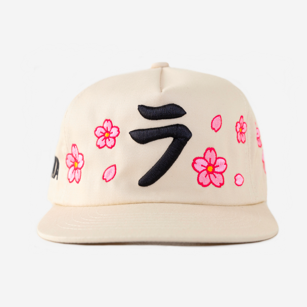 LA KATAKANA CHERRY BLOSSOM HAT (CREAM)