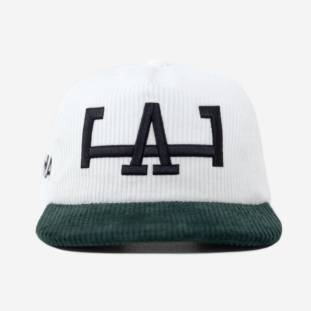 LA CORDUROY HAT (BONE/GREEN)