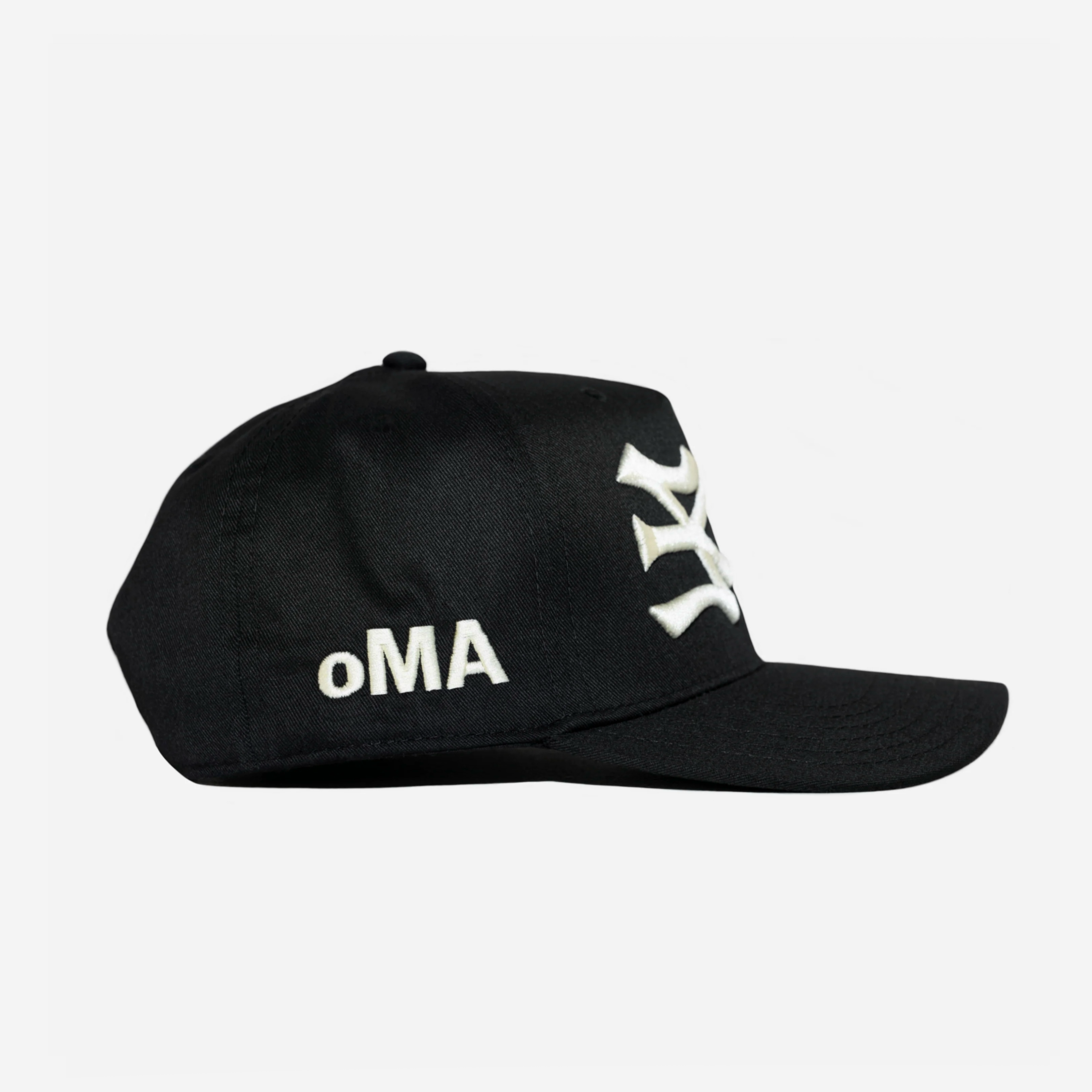 帽子 oMA STUDIOS QUEENS NY CURVED BRIM HAT NY NY HAT CURVED BRIM (BLK/CRM) – oMA Studios