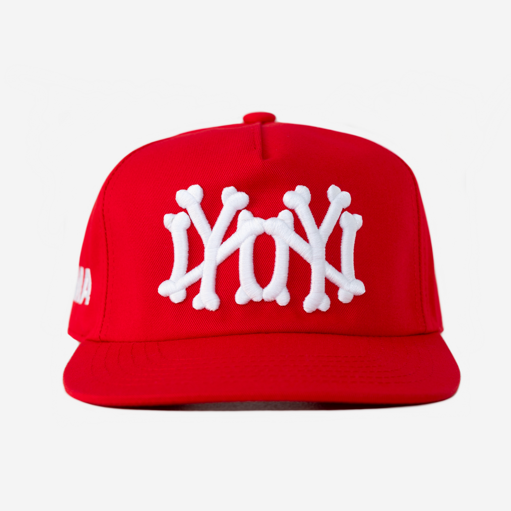 NY NY BONES HAT (RED)