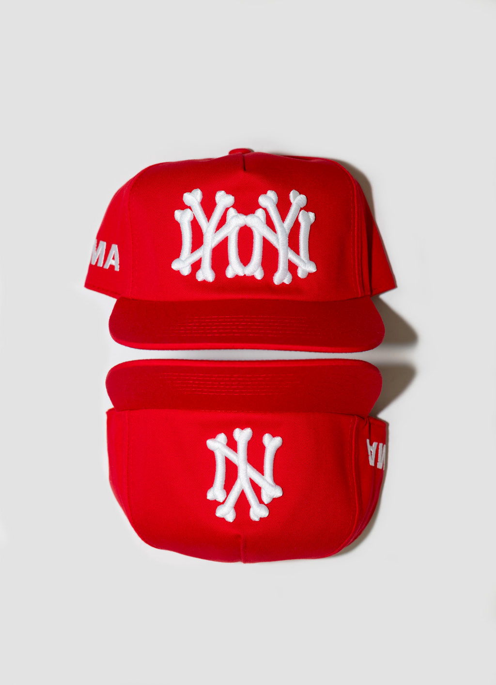 NY NY BONES HAT (RED)