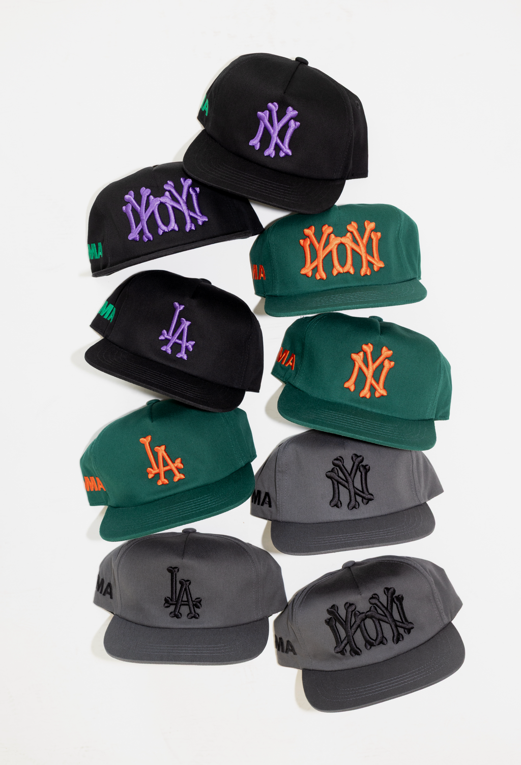 NY NY BONES HAT (SMOKE)