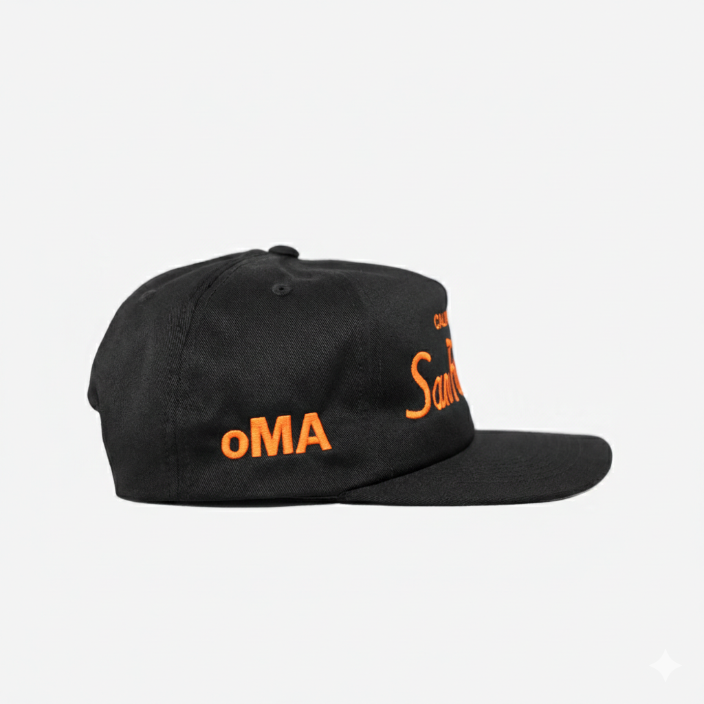 SAN FRANCISCo, CALIFoRNIA THRoWBACK HAT (BLK/oRANGE))