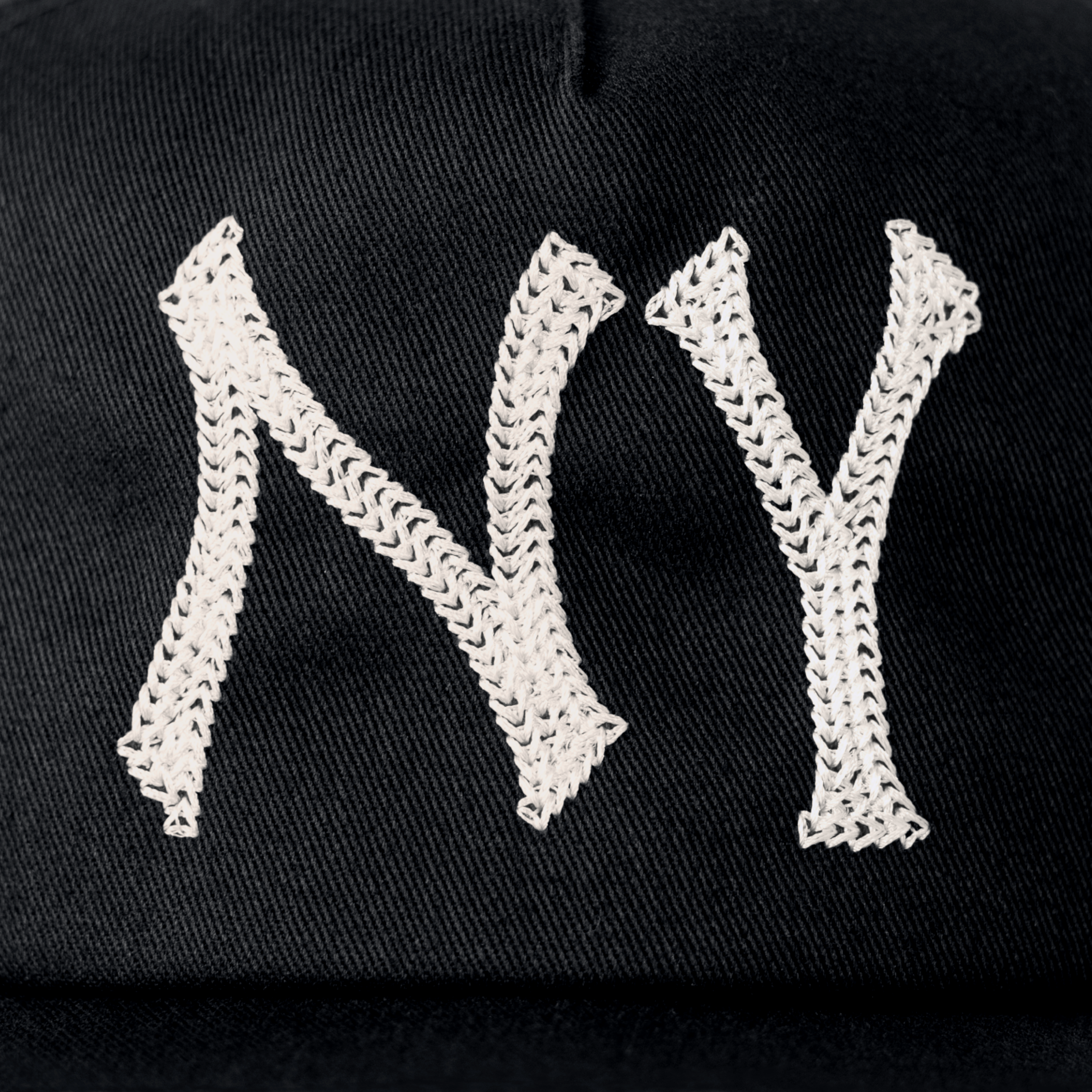 NY CHAIN STITCH HAT (BLACK)