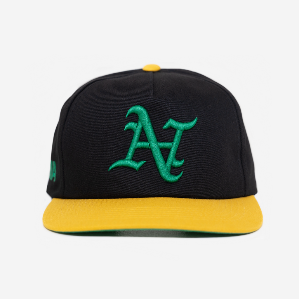 OAKLAND N HAT (BLACK/YELLoW/GREEN)