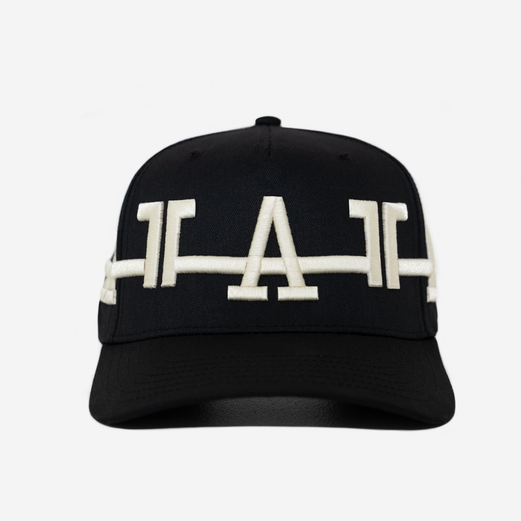 LA CROWN CURVED BRIM HAT (BLACK/CREAM)
