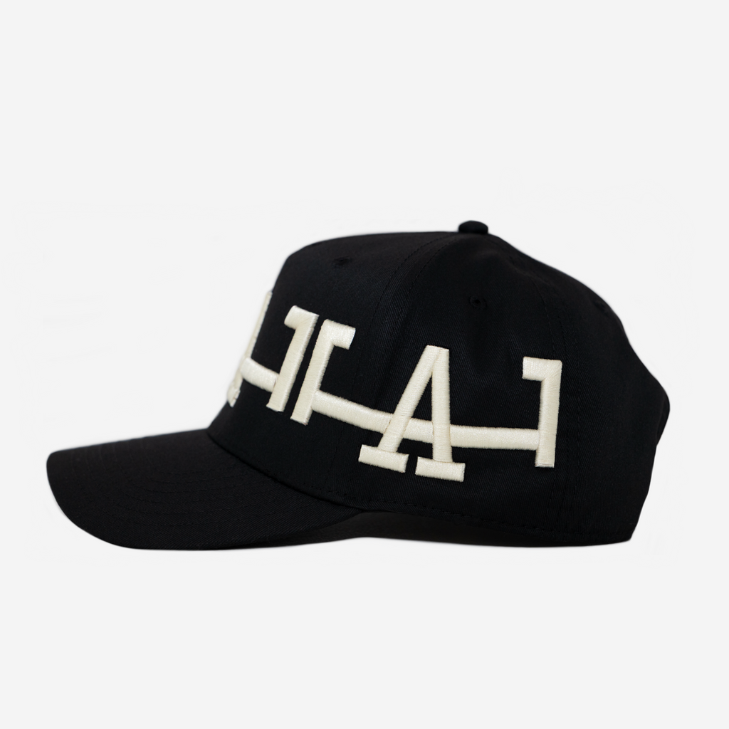LA CROWN CURVED BRIM HAT (BLACK/CREAM)