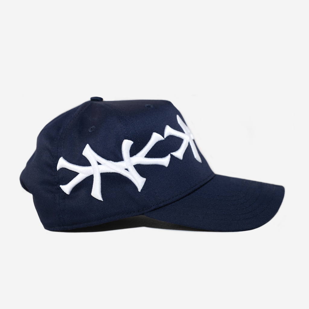 NY CROWN CURVED BRIM HAT (NAVY)